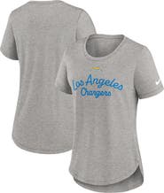 Nike Women's Nike Heather Gray Los Angeles Chargers Strong Safety Tri-Blend T-Shirt