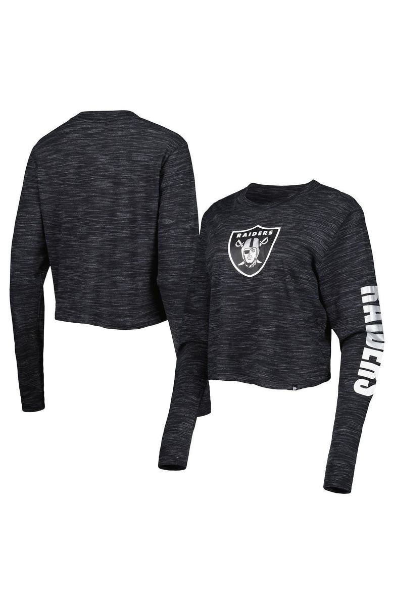 New Era Women's New Era Black Las Vegas Raiders Crop Long Sleeve T-Shirt, Main, color, Black