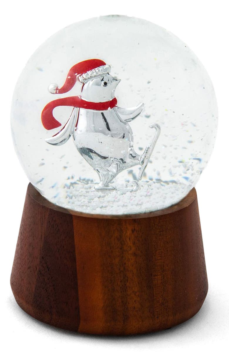Nambé Skiing Penguin Snow Globe, Main, color, Brown