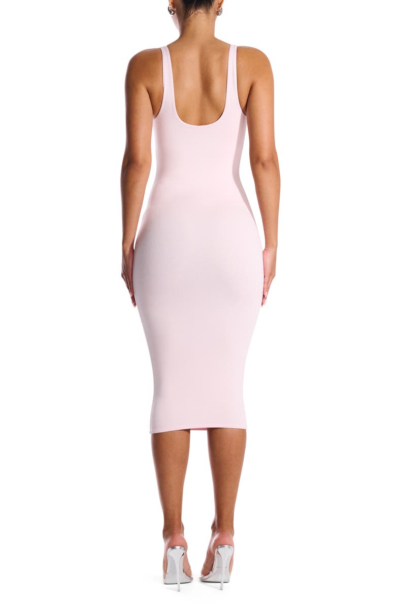 Naked Wardrobe NW Sculpt Tank Midi Dress, Alternate, color, Pale Pink