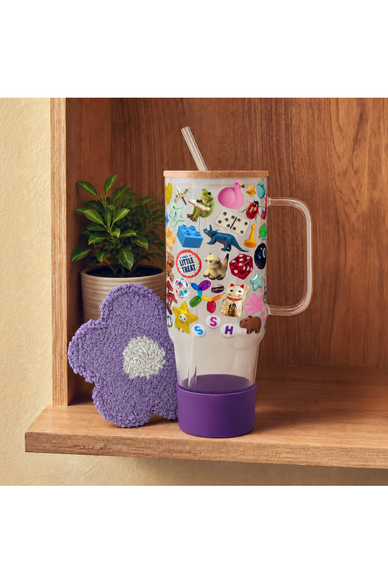 Trinket Core Tumbler Boot & Daisy Mug Rug Bundle, Alternate, color, Purple, Lavender