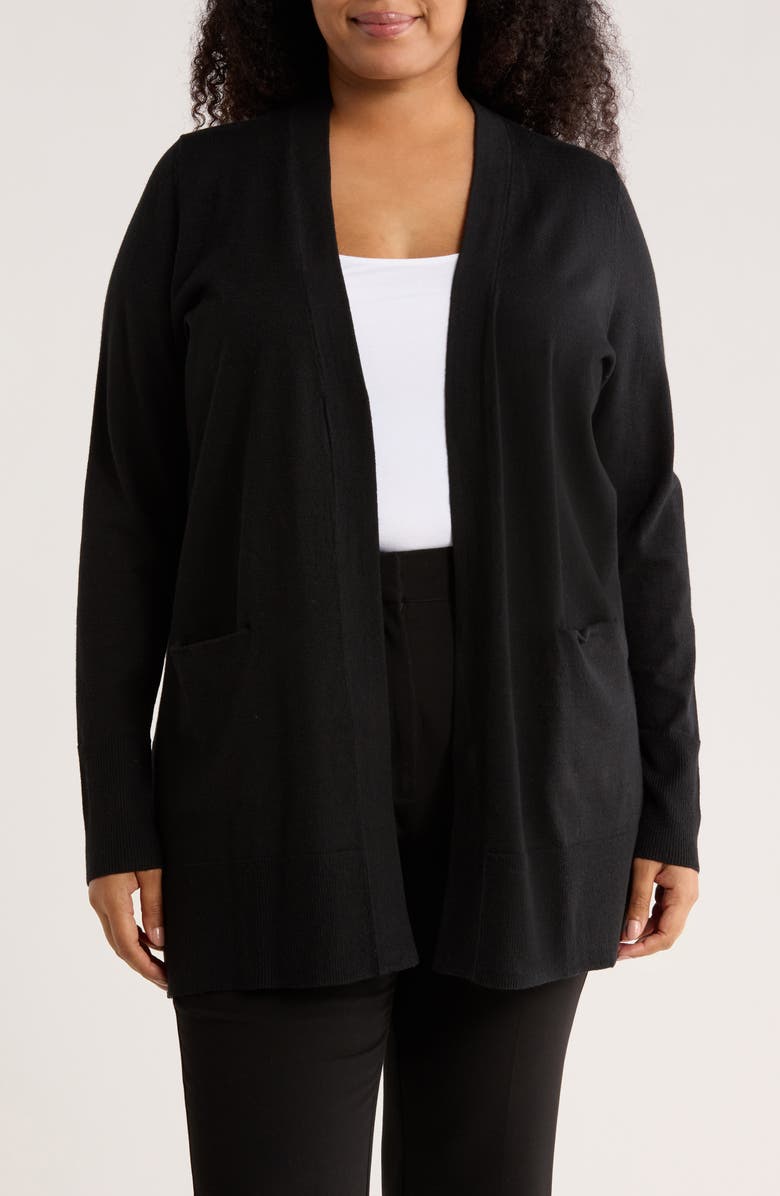 Nordstrom Open Front Cardigan, Main, color, Black