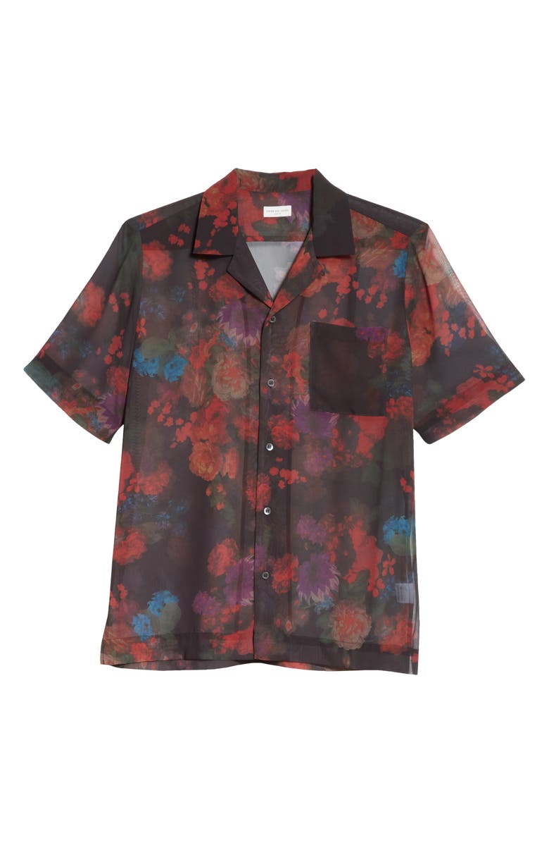 Dries Van Noten Carltone Floral Short Sleeve Button-Up Shirt, Alternate, color, 