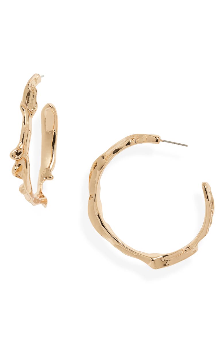 Open Edit Molten Hoop Earrings, Main, color, 