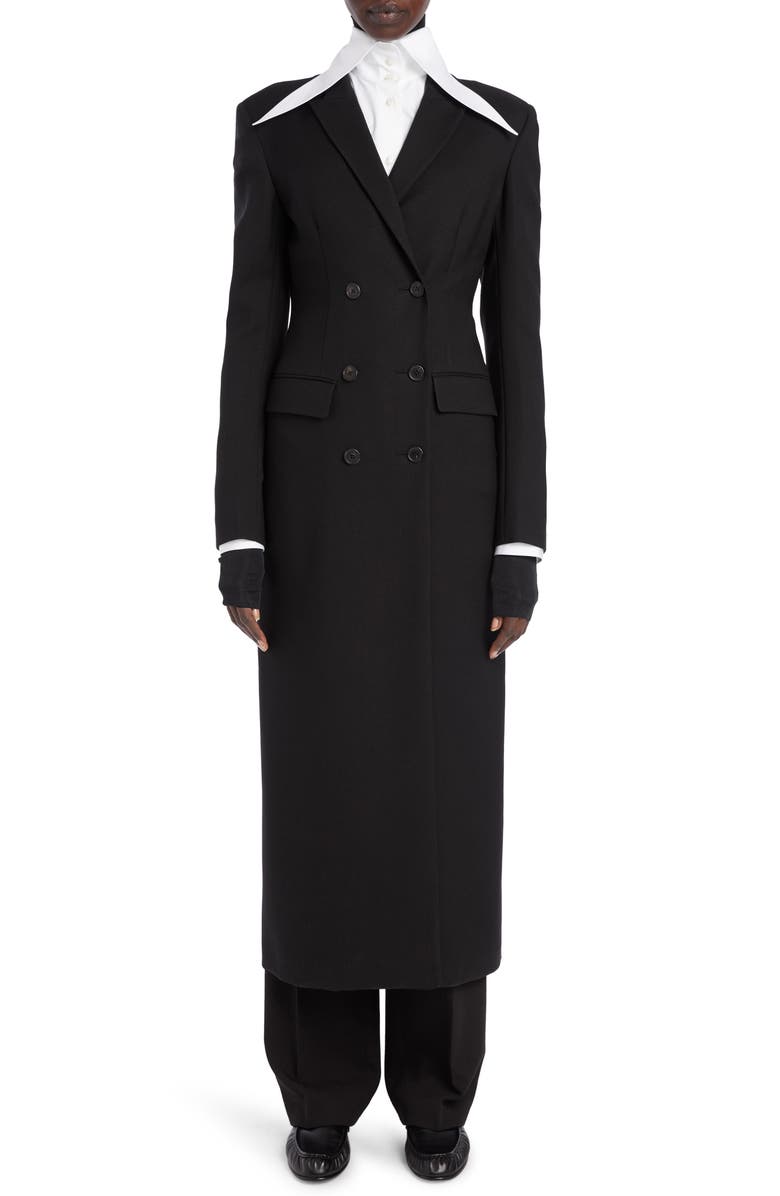 The Row Evy Double Breasted Wool & Mohair Long Coat, Alternate, color, 