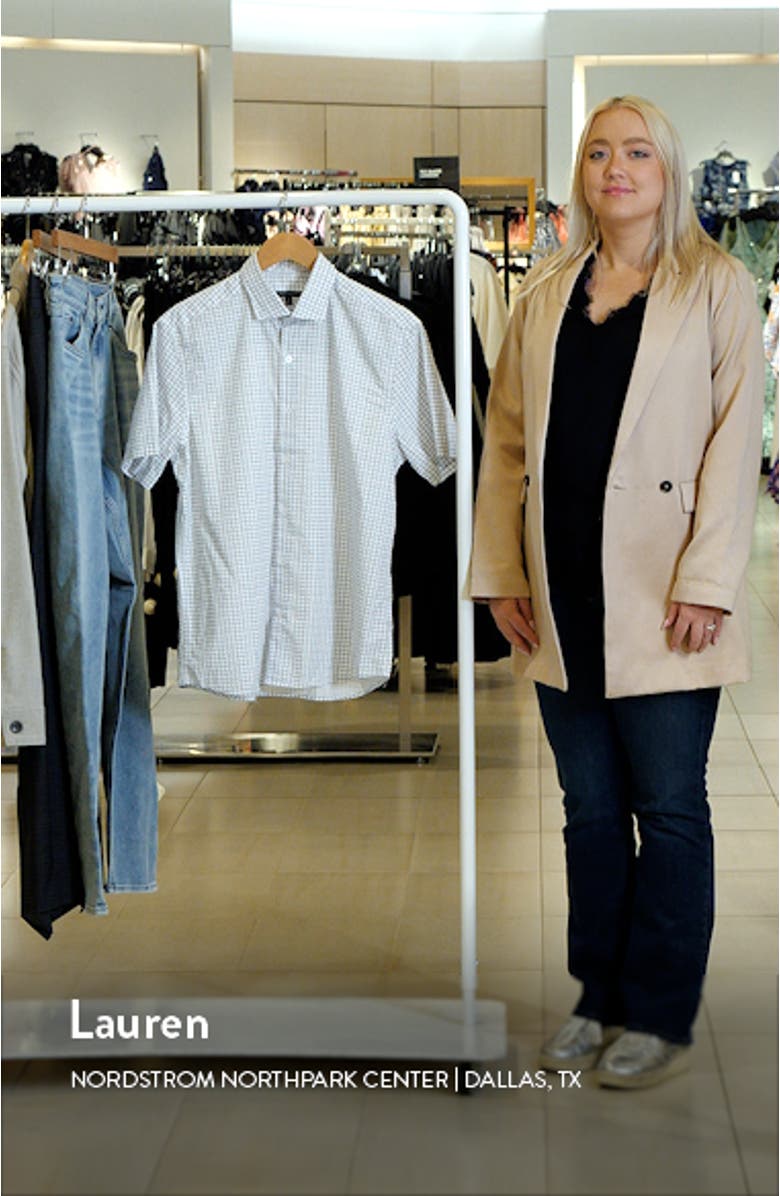 Firdale Geo Print Short Sleeve Button-Up Shirt, sales video thumbnail