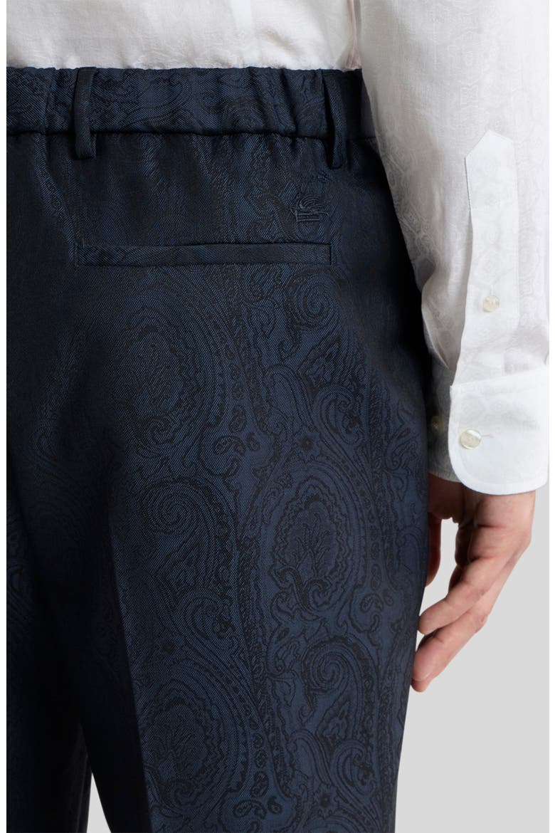 Paisley Wool Pants, Alternate, color, DARK BLUE 8