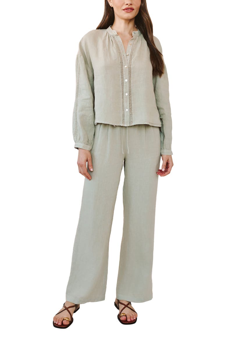 Wide Leg Linen Pants, Alternate, color, GREEN TEA