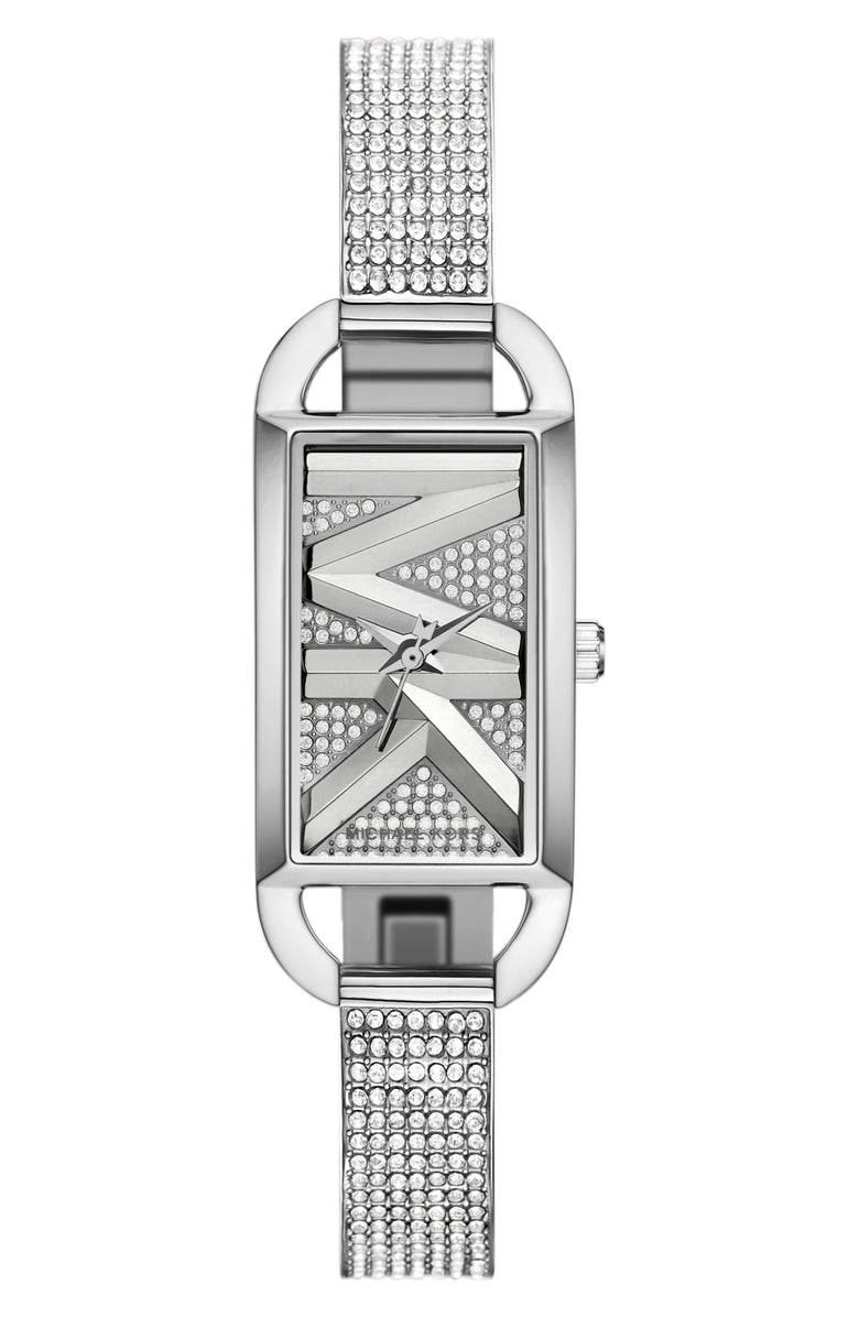 Michael Kors Empire Pavé Crystal Bracelet Watch, 20mm, Main, color, Silver