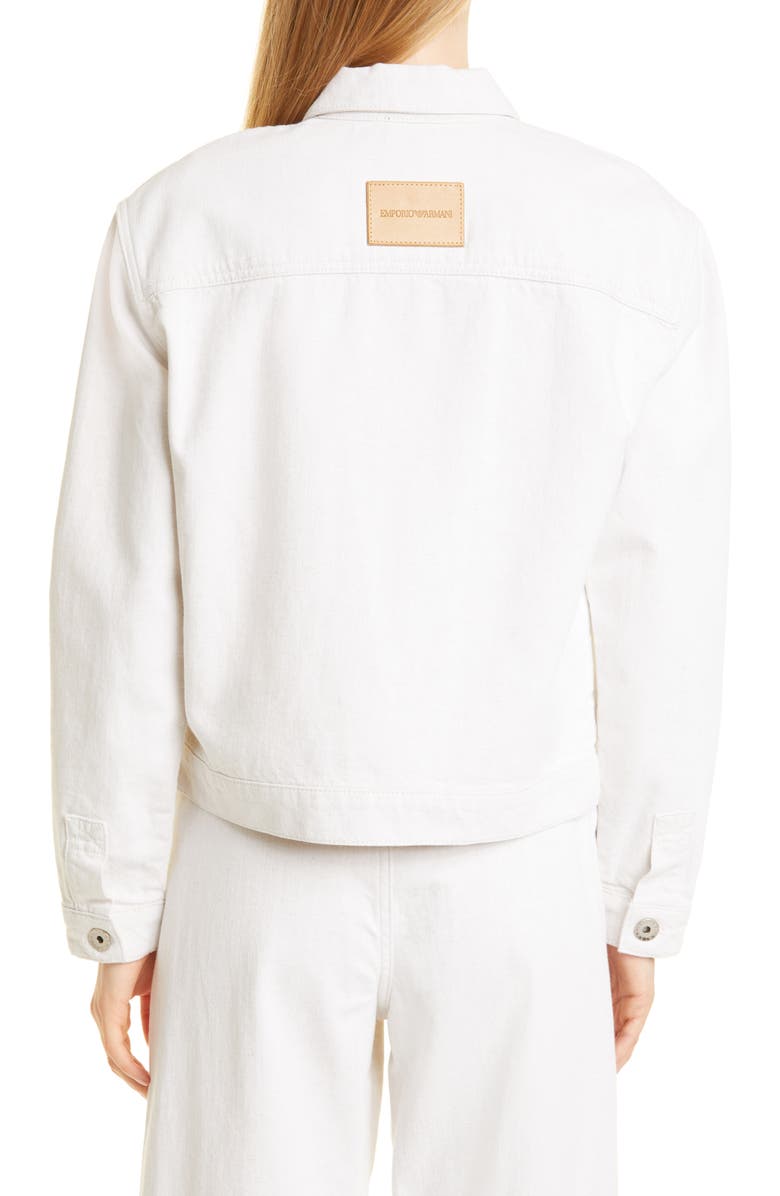 Emporio Armani Relaxed Fit Cotton & Linen Twill Trucker Jacket, Alternate, color, 