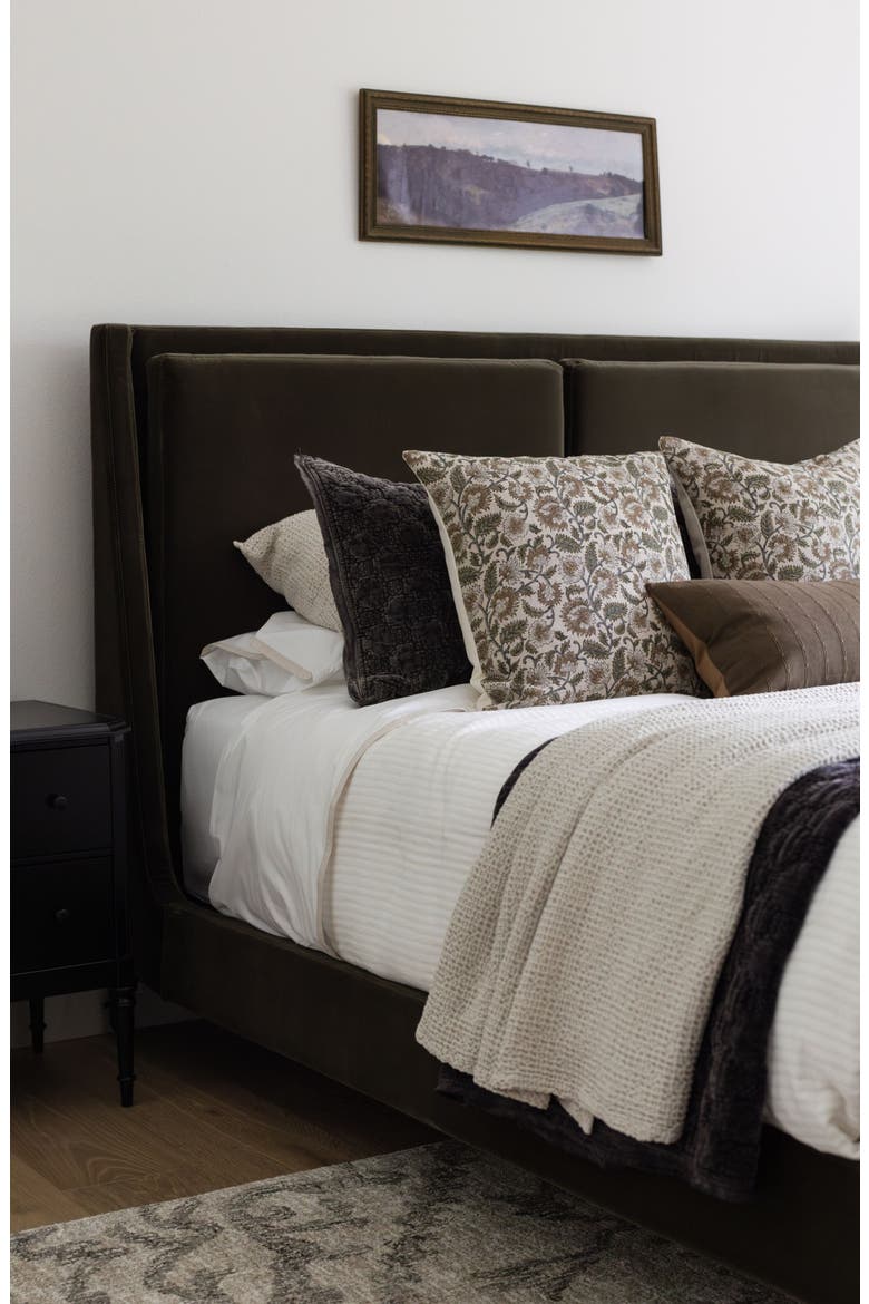 Graham | Cedar Brown Woven Stripe Pillow Cover, Alternate, color, Cedar Brown