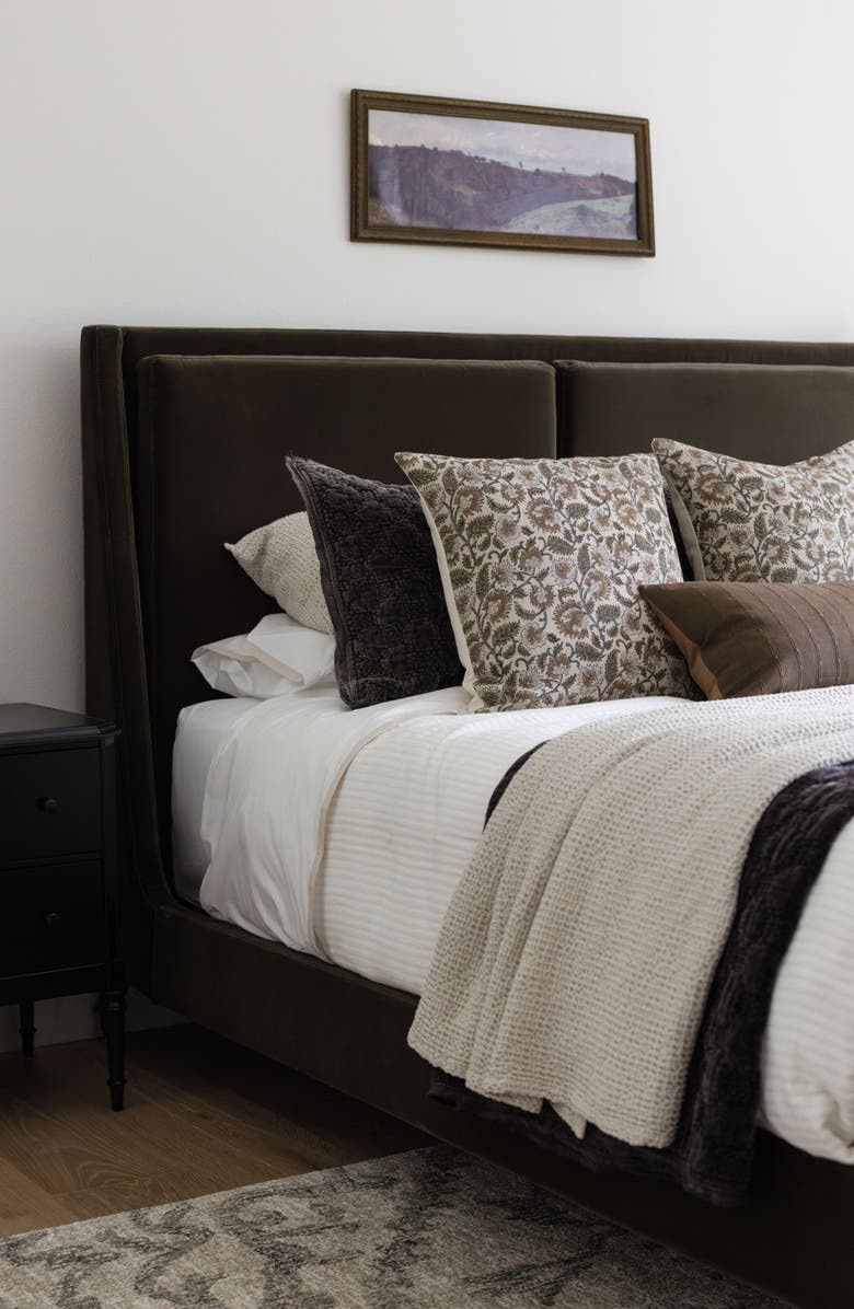 Linen & James Graham | Cedar Brown Woven Stripe Pillow Cover, Alternate, color, Cedar Brown