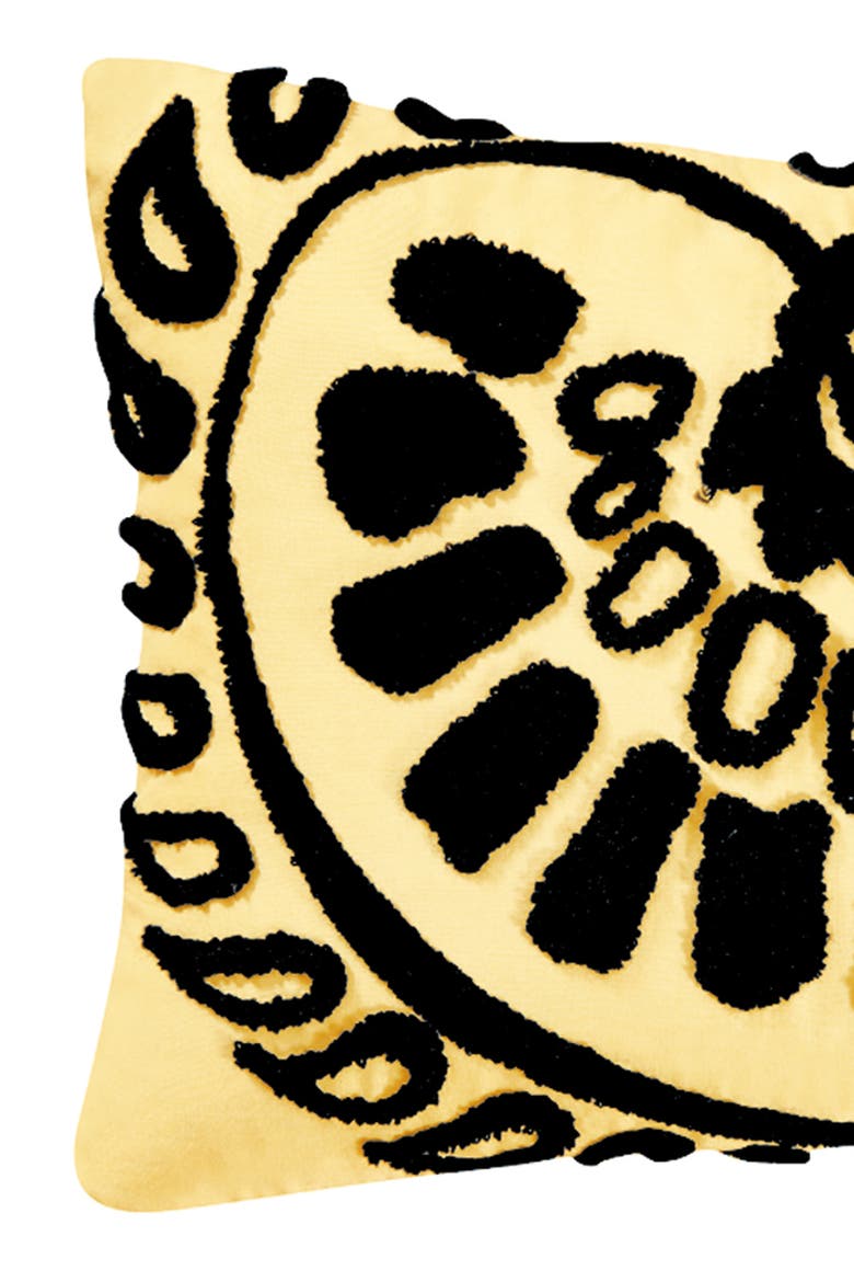 Borrego Black Tufted Pillow, 12" x 16", Alternate, color, Yellow