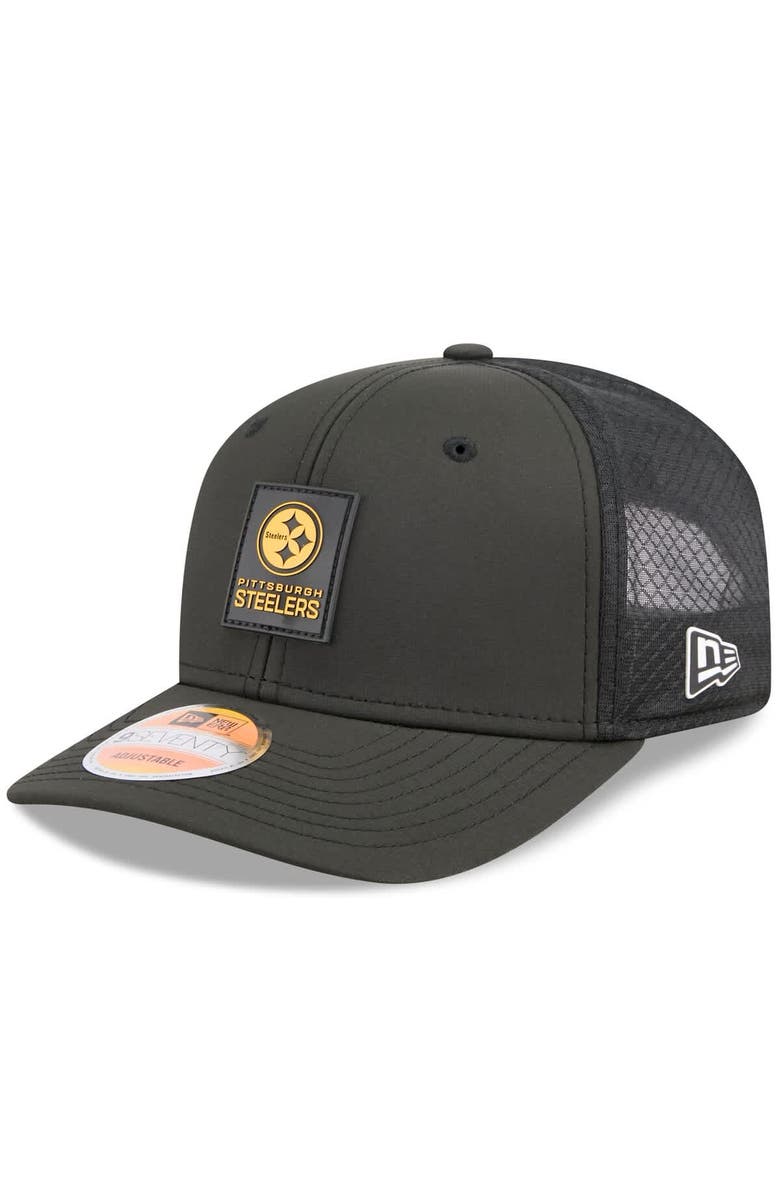 New Era Men's New Era Black Pittsburgh Steelers 2025 Sideline  9SEVENTY Trucker Adjustable Hat, Main, color, Black