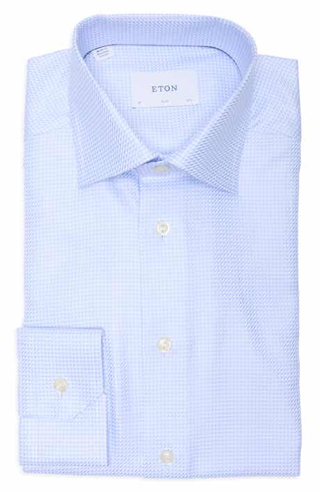 Slim Fit Houndstooth Twill Shirt