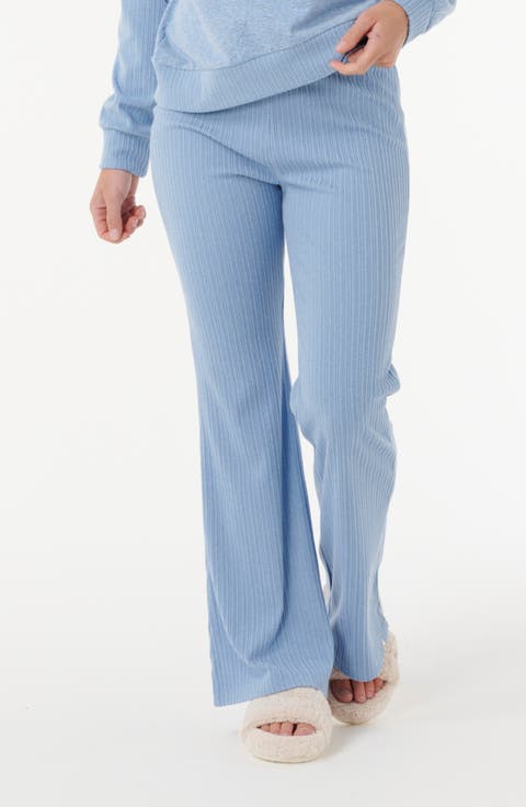 Cosy Rib Flare Leg Pants