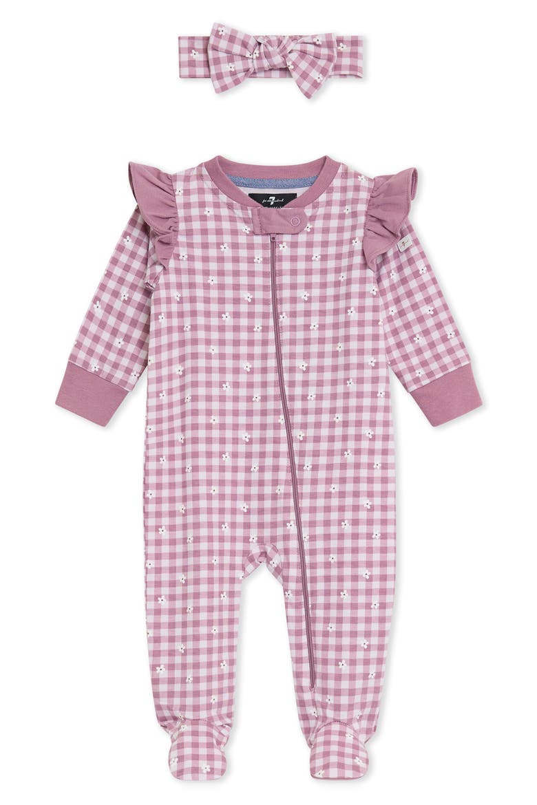 Footie & Headband Set, Alternate, color, MAUVE