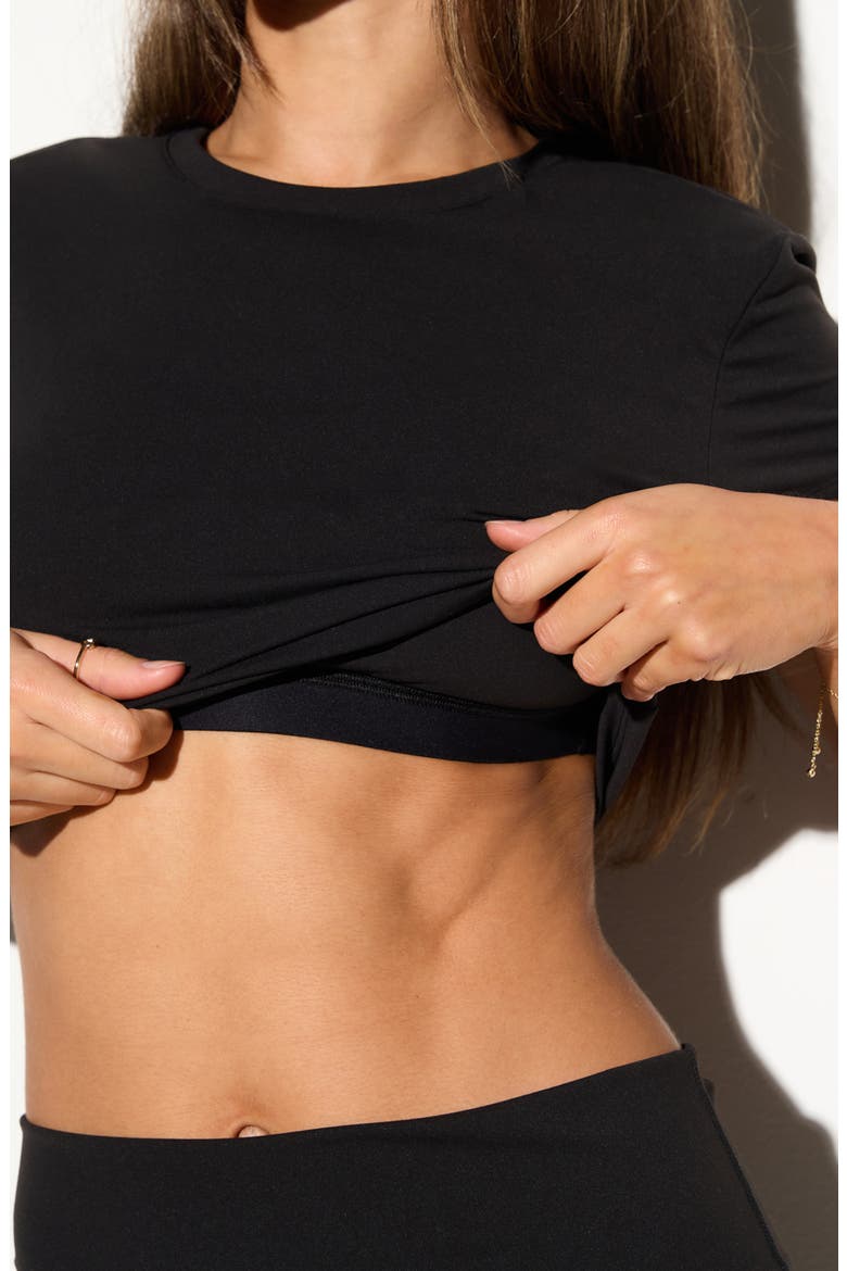 Huntley Performance Cropped T-Shirt, Alternate, color, BLACK