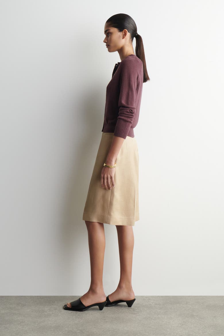 Knitted Linen Cardigan, Alternate, color, BURGUNDY