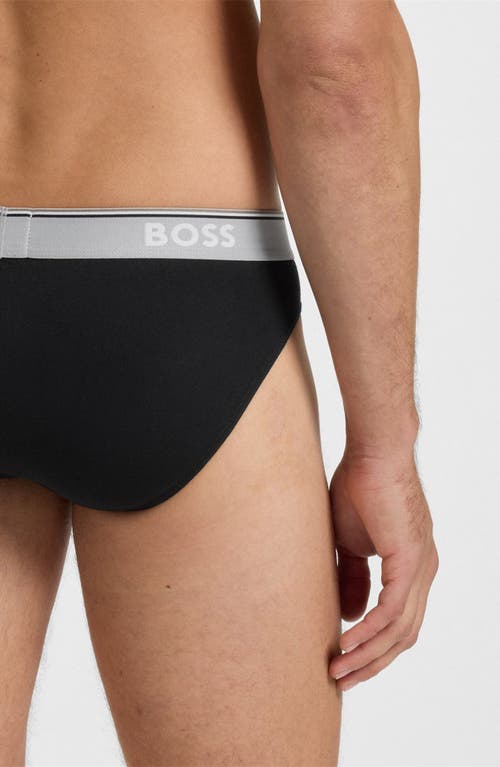 Hugo Boss Boss Assorted 3-pack Power Stretch Cotton Briefs In Black