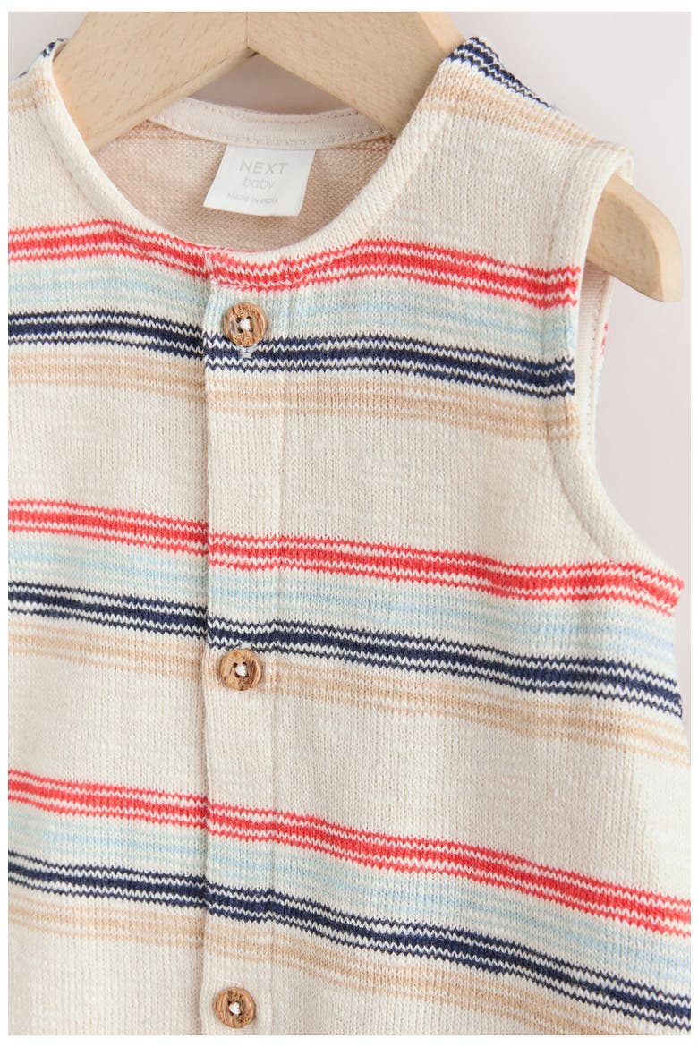 Nautical Stripe Romper, Alternate, color, RED