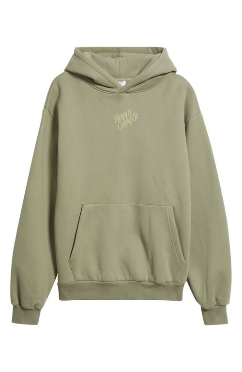 Happy Camp3r Puff Series Core Logo Cotton Blend Hoodie In Green