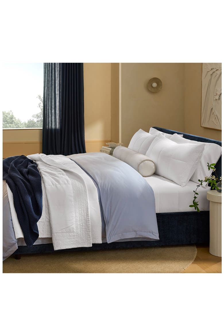 Waffle Organic Cotton Bed Blanket, Alternate, color, COASTAL NAVY