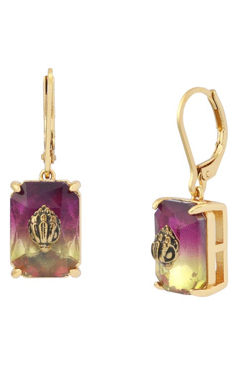 Ombré Stone Eagle Leverback Drop Earrings