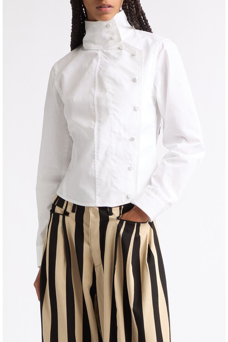 Asymmetrical Front Shirt, Main, color, WHITE