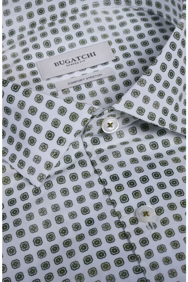 Alvin Shaped Fit Geo Print Button-Up Shirt, Alternate, color, KHAKI