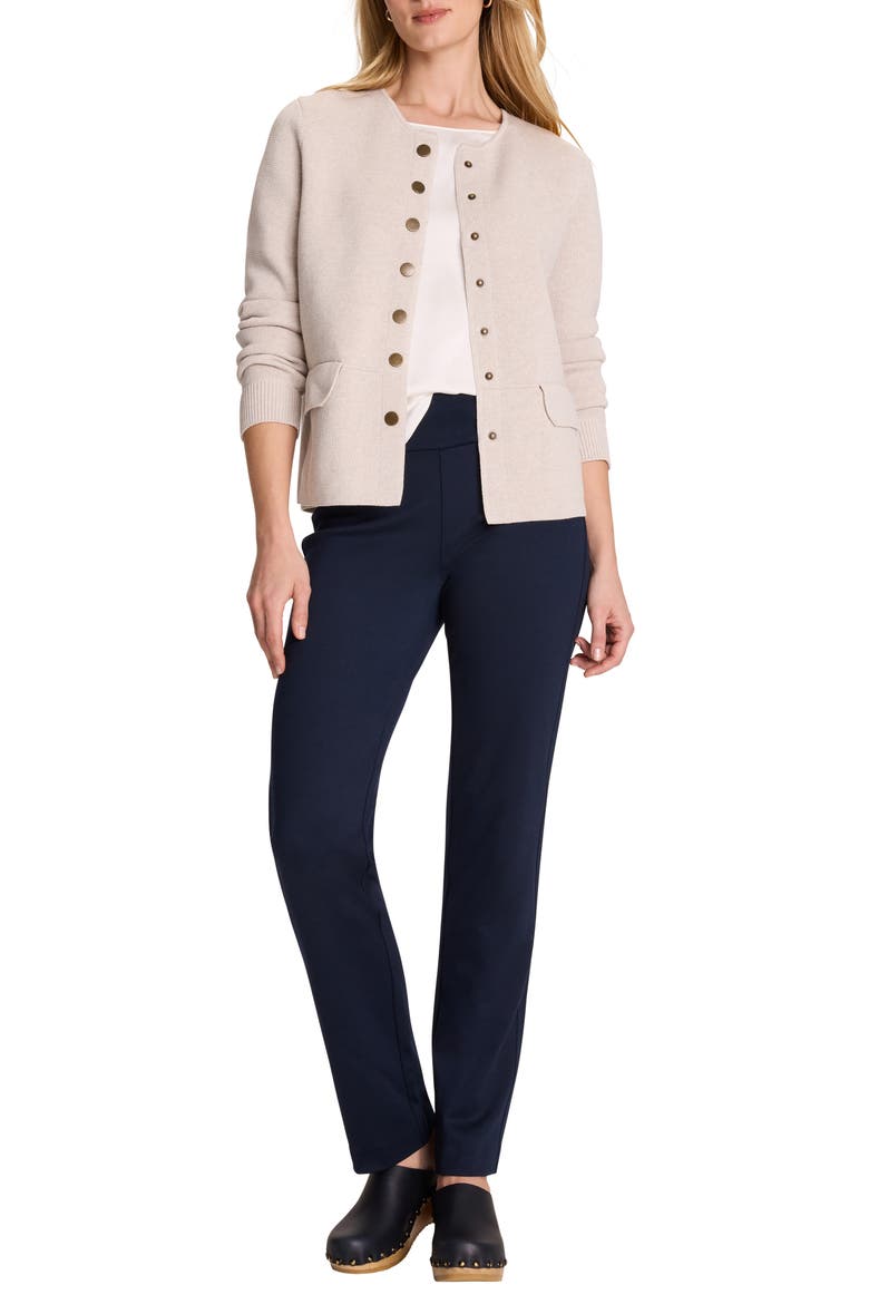 Collarless Knit Jacket, Alternate, color, SUGAR COOKIE