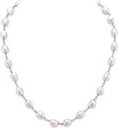 The Pearl Source White Freshwater Baroque Pearl Gemma Necklace