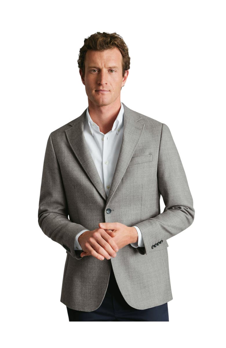 Charles Tyrwhitt Wool Texture Twill Jacket, Main, color, Silver Grey