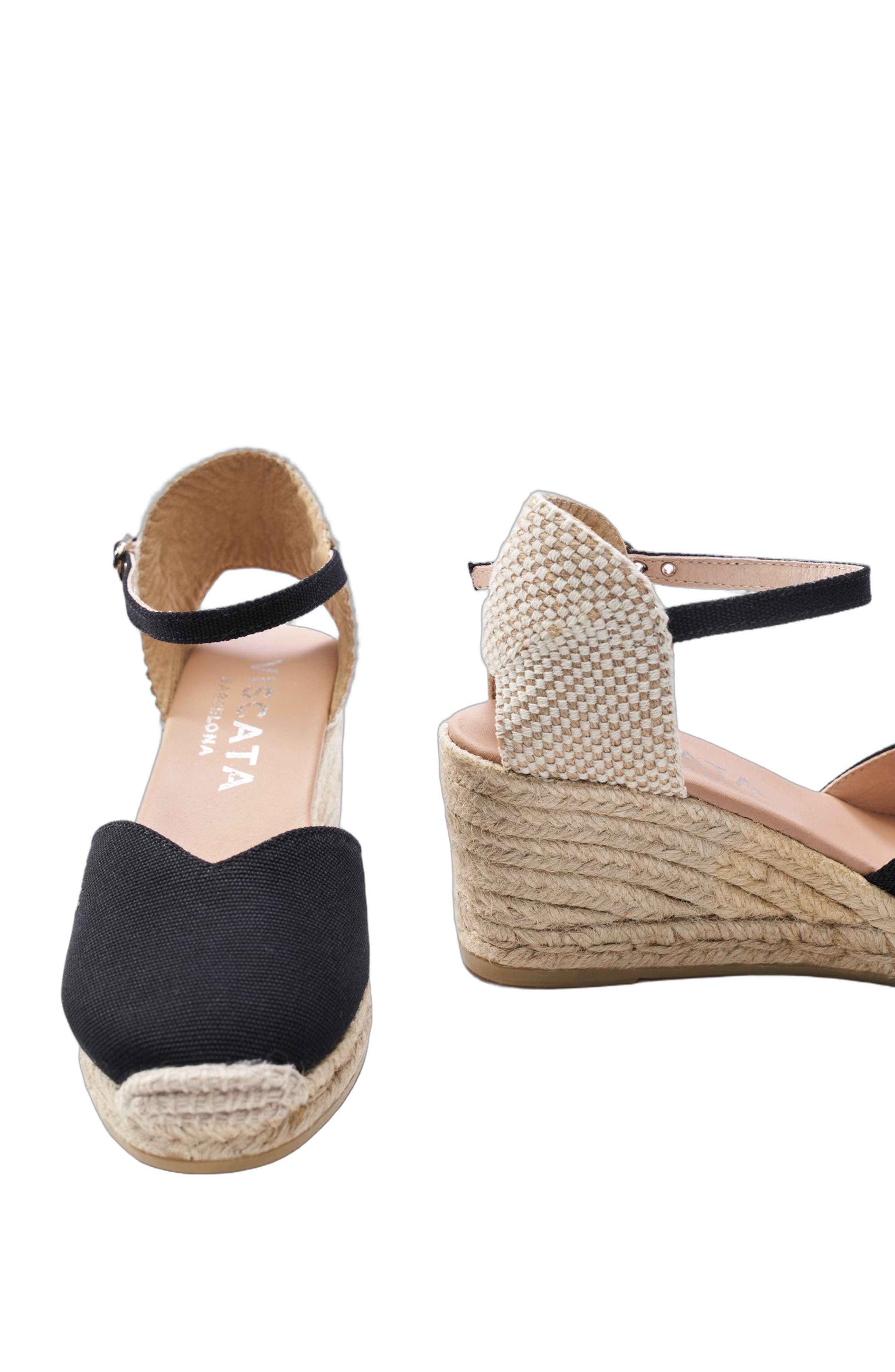VISCATA Reus Canvas Espadrille Wedges, Alternate, color, Black