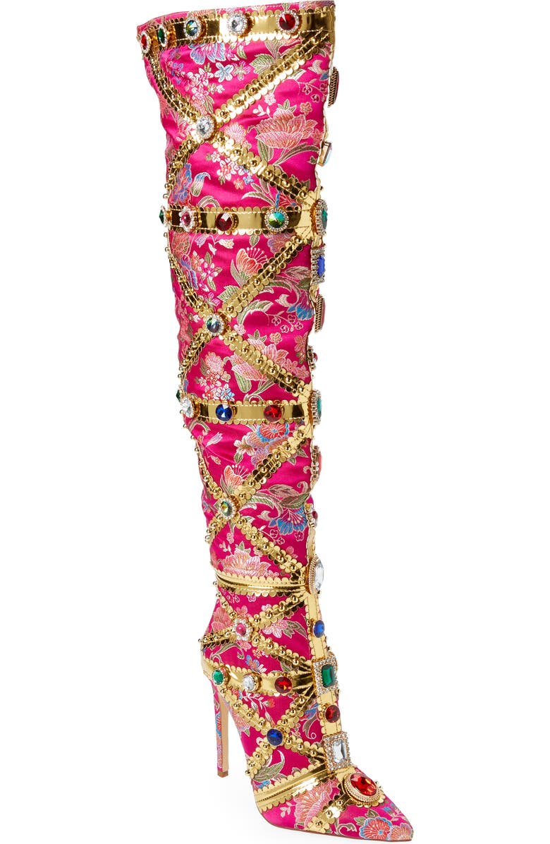 AZALEA WANG Berkley Knee High Boot, Main, color, Pink