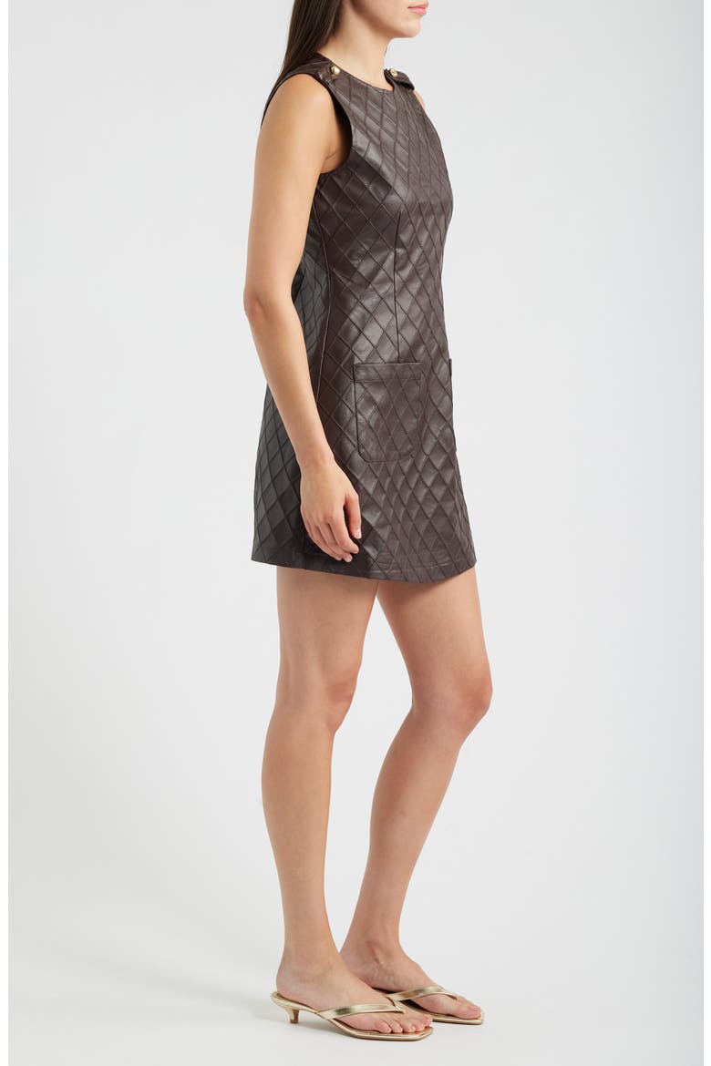Sleeveless Faux Leather Dress, Alternate, color, BURGUNDY
