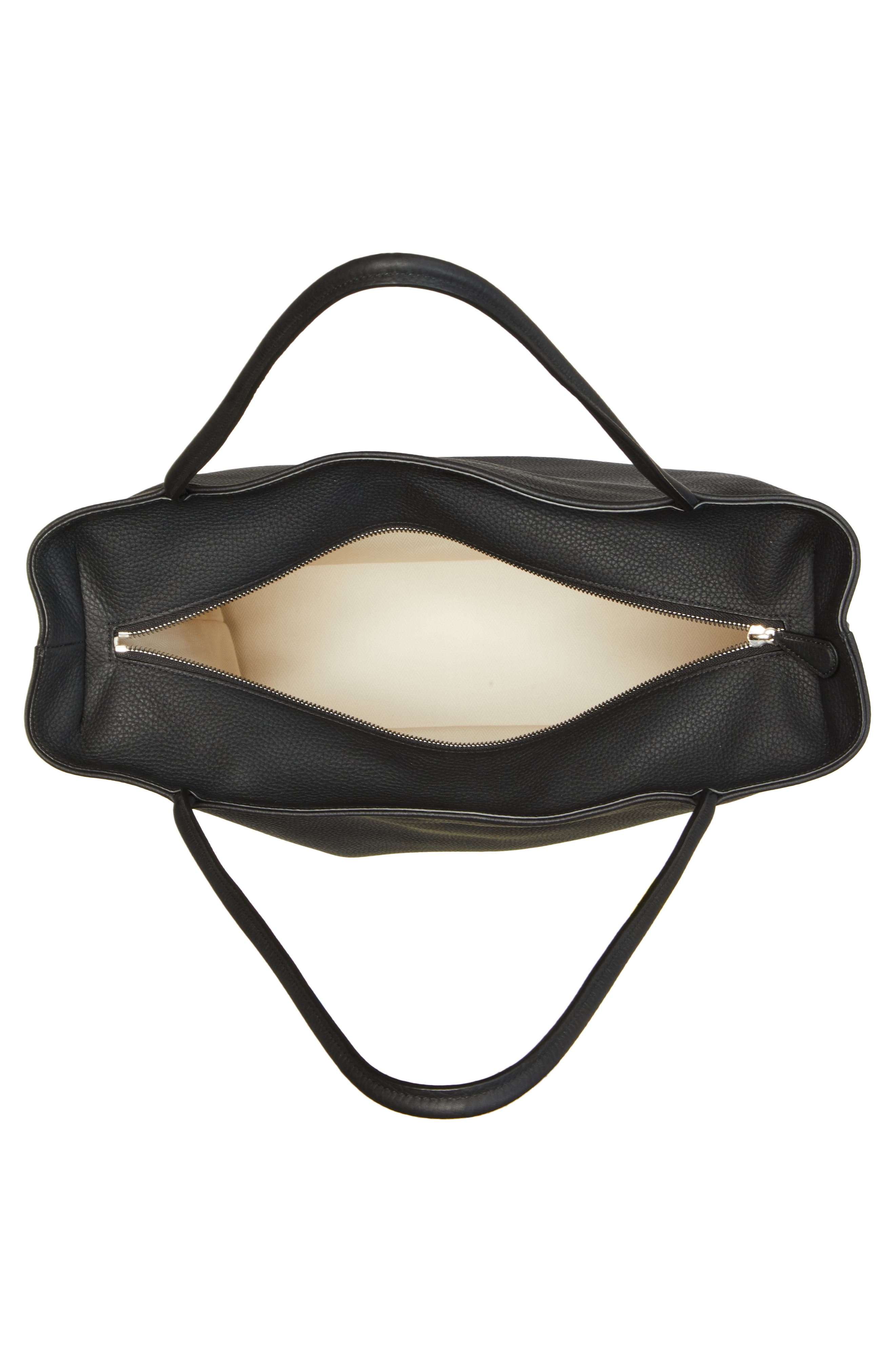 The Row Large Zip Leather Shopper, Alternate, color, 