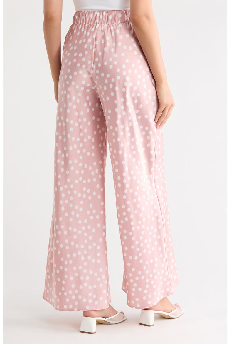 Polka Dot Satin Wide Leg Pants, Alternate, color, PINK