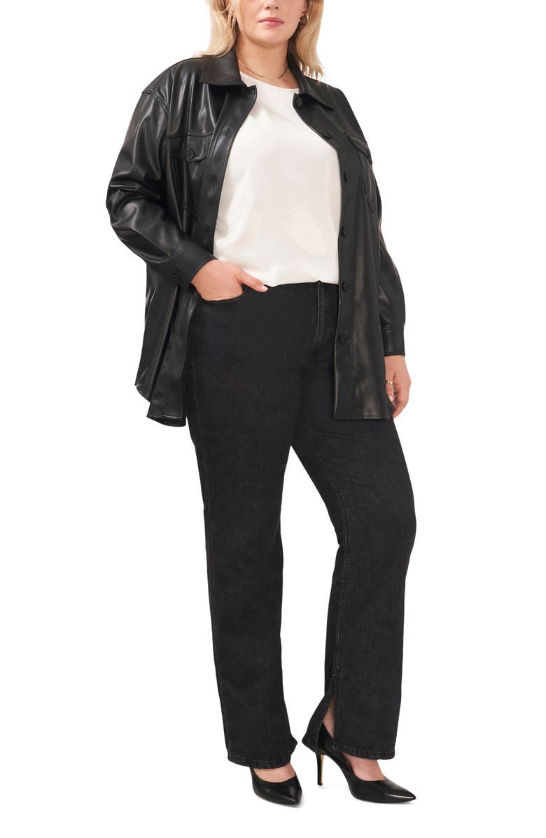 Halogen<sup>®</sup> Faux Leather Shirt Jacket, Alternate, color,