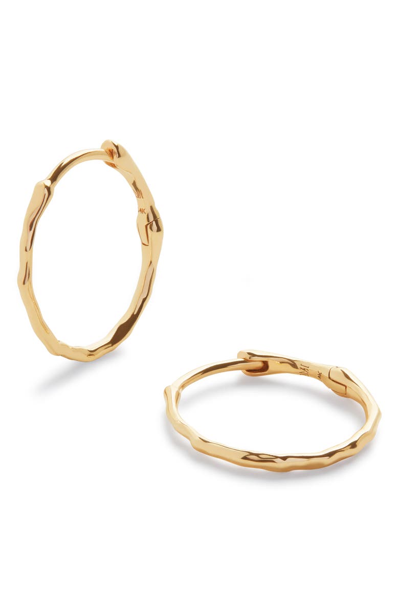 Monica Vinader Siren Small Hoop Earrings, Main, color, 14K Solid Gold