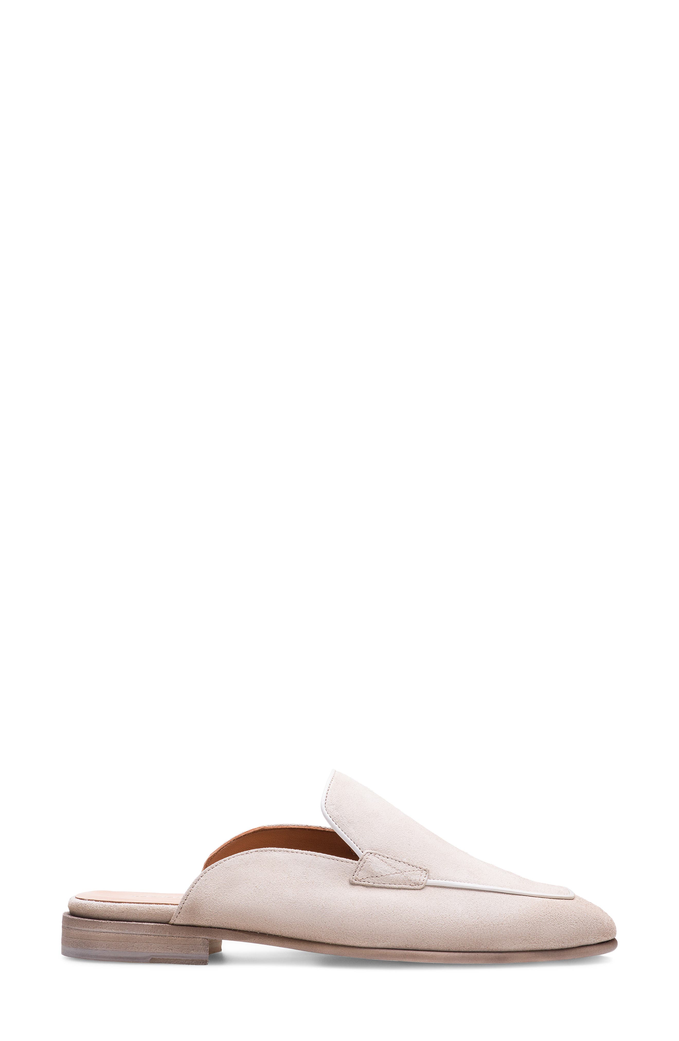Bella Flat Mule, Alternate, color, BONE SUEDE