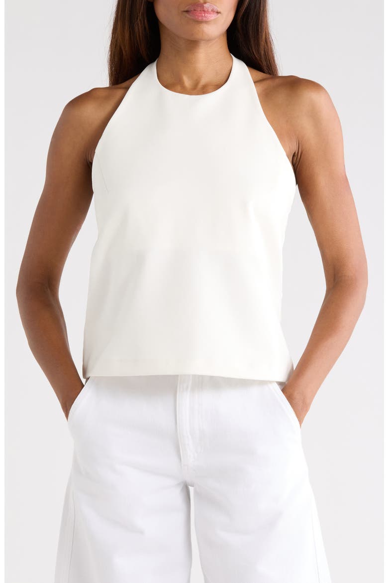 Iris Ponte Halter Top, Main, color, CHALK