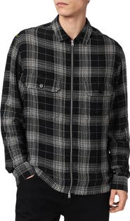 AllSaints Miwok Plaid Cotton Zip Jacket