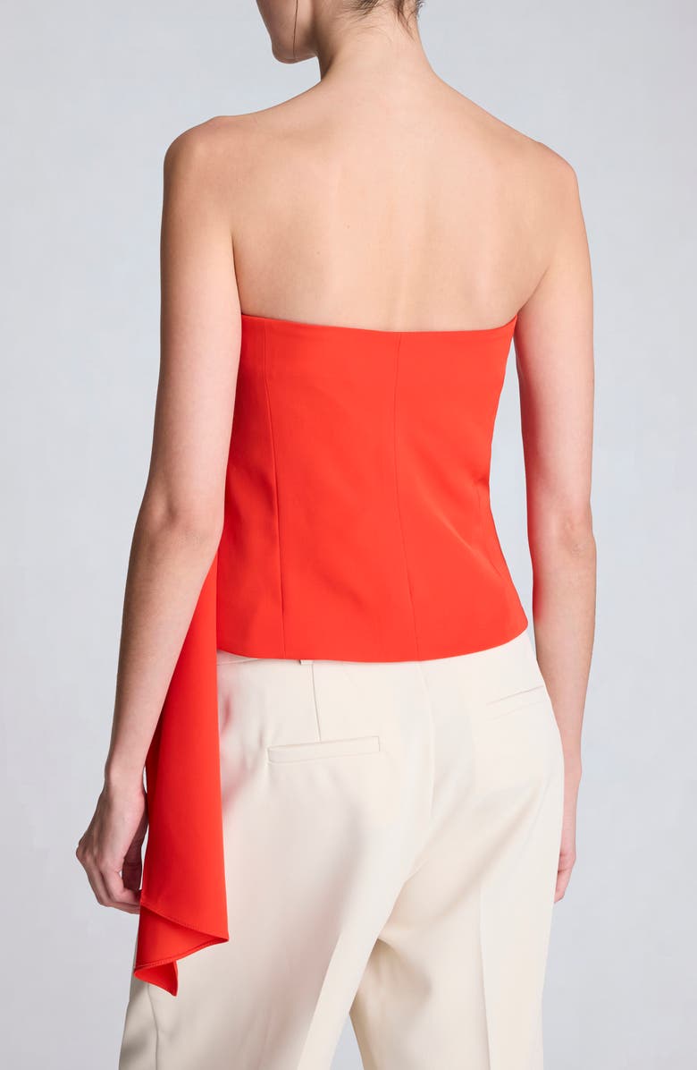 Kenneth Cole Pleated Strapless Top, Alternate, color, Lava Red