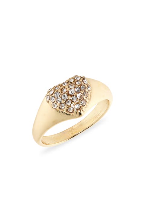 Pavé Crystal Heart Ring