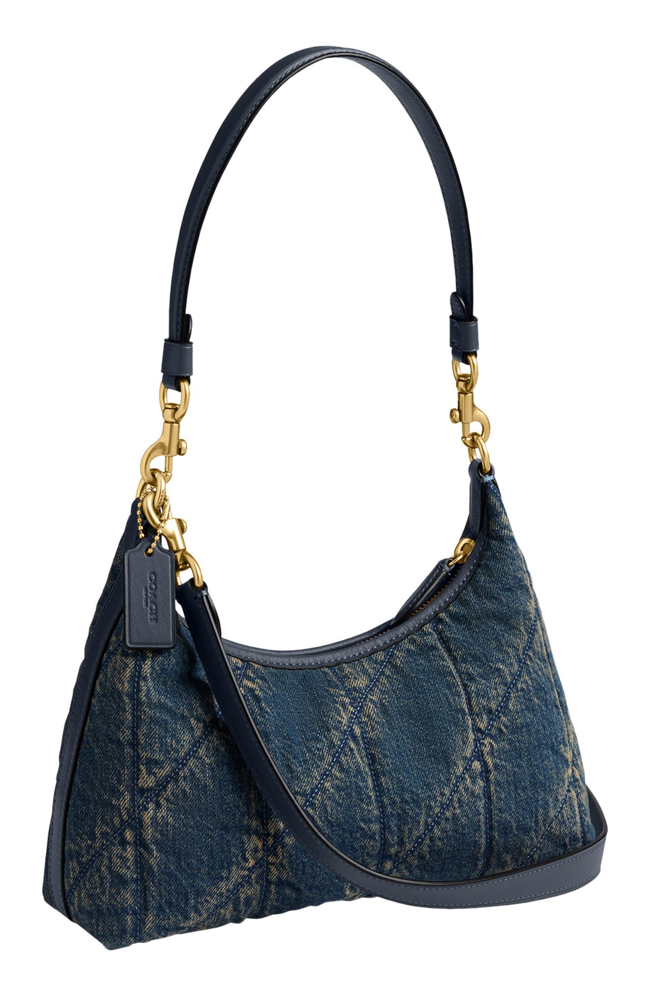 COACH Juliet 25 Quilted Denim Shoulder Bag, Alternate, color, Dark Indigo