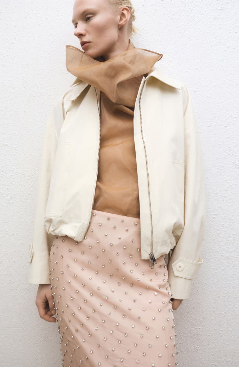 MANGO Crystal Embellished Midi Skirt, Alternate, color,