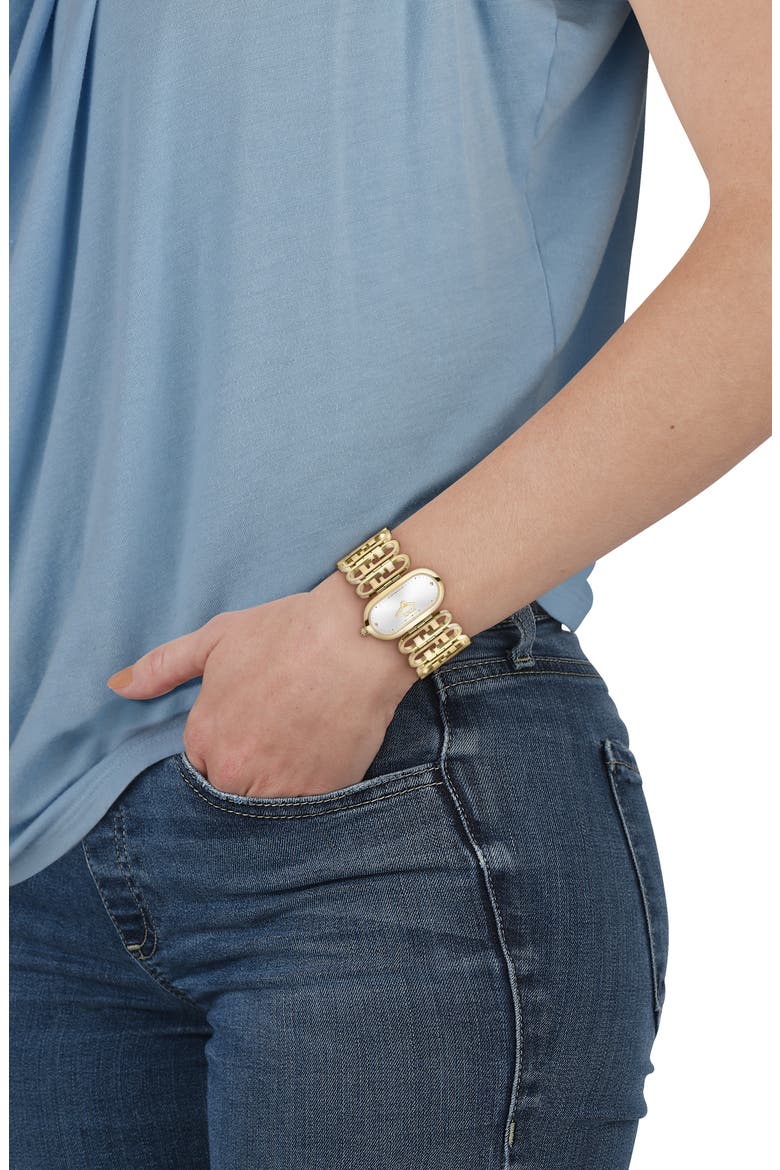 O'Lock Diamond Bracelet Watch, 28.3mm x 14.8mm, Alternate, color, GOLD