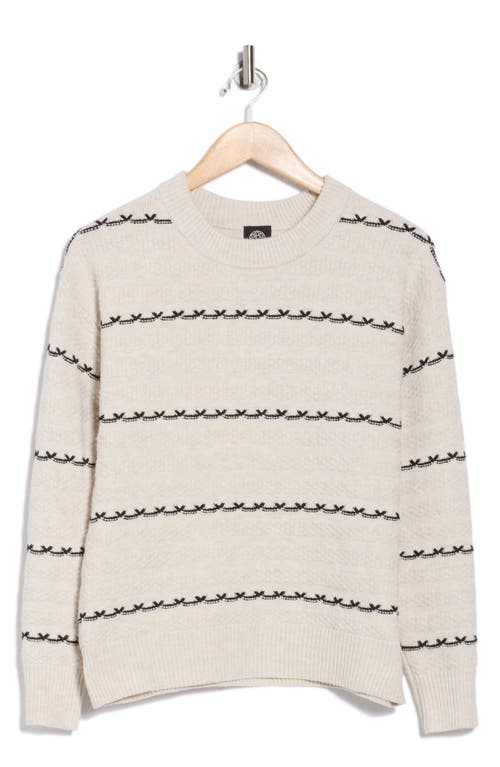 Bobeau Textured Stripe Crewneck Sweater In Neutral