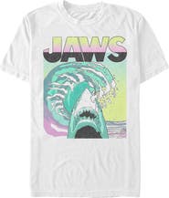 Jaws Men's Jaws 80s Colorful Wave  Graphic T-Shirt